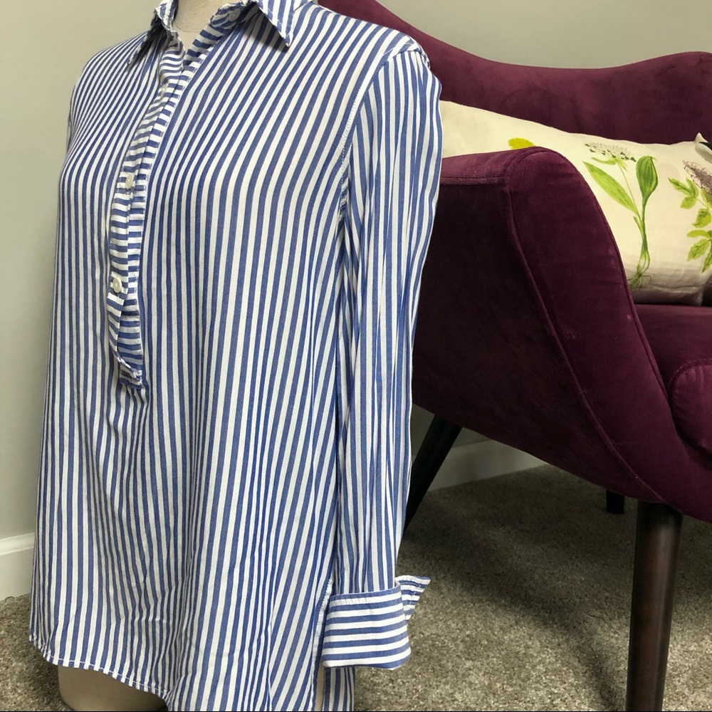 Max Studio Pullover Style Striped Button Down Shi… - image 3